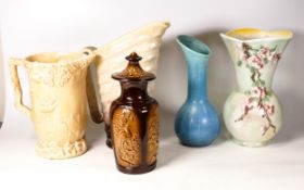 A collection of vases and jugs to include Sylvac, Wade And Beswick. Height of tallest 28cm