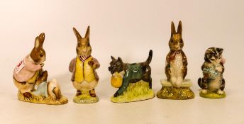 Royal Albert Beatrix Potter figures to include Benjamin, Mr Benjamin Bunny and Peter Rabbit, John