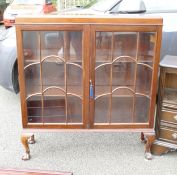 A Glazed China Cabinet on Queen Anne legs