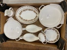 Wedgwood Autumn Vine pattern dinnerware items to include two lidded tureens, two open veg dishes,