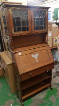 Arts and Crafts / Art Noveu Solid Oak Bureau 78cm W 178cm H