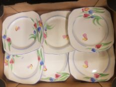 A collection of 6 H&K Tunstall mid - century cake/bread and butter plates (6).