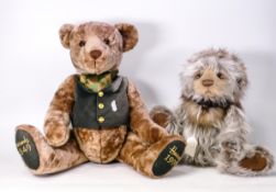 Large Harrods Centenary Plush Teddy Bear & Similar Charlie Bear, tallest 35cm(2)