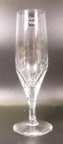 A collection of 8 Boxed Atlantis Glass Crystal Avora Pattern Champagne Flutes(2)