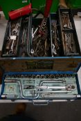 A collection of Vintage Hand tools including spanners, sockets, Swinborne Socket set etc(2)