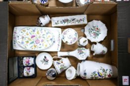 A mixed collection of items to include Minton Haddon Hall , Pembroke & similar vases, dishes,
