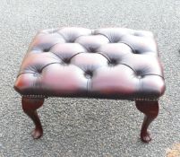 An Ox-blood Chesterfield Footstool