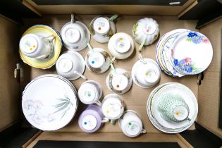 Mixed collection of Shelley to include 26 side plates, 20 saucers, 14 cups ( 60 pieces)