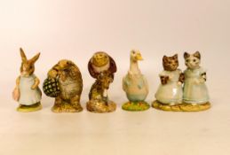 Royal Albert Beatrix Potter figures to include Mr Alderman Ptolamy, Mr Drake Puddle-duck,