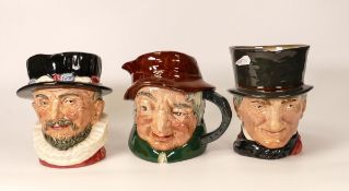 Royal Doulton large character jugs to include Uncle Tom Cobbleigh D6337, Beefeater & John Peel(3)