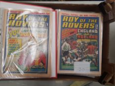 A quantity of Roy of the Rovers comics together with Only Fools & Horses magazines (1 tray).