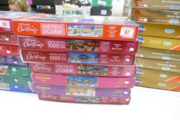A collection of WH Smith & similar Christmas Theme 1000 Piece Jigsaw Puzzles (vendor states complete