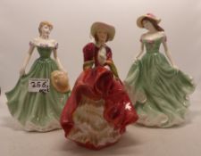 Royal Doulton lady figures to include Best Wishes HN3971, Loving thoughts HN4318, Top O' The Hill