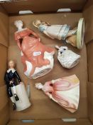 A collection of figures to include Coalport Gemma together with 4 Royal Doulton seconds figures to