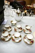 Royal Albert Old Country Rose patterned part coffee set