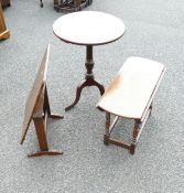 Three Table to include a Mini dropleaf table, tilt-top table and a occassional table (3)