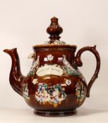 Large 19th century Barge ware teapot, height 32cm