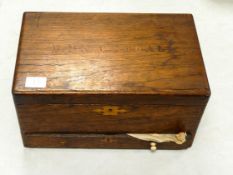 19th Century Inlaid Jewellery Box with the Inlaid Name Anne Cordal, length 35cm