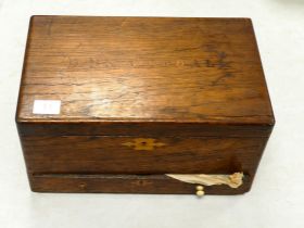 19th Century Inlaid Jewellery Box with the Inlaid Name Anne Cordal, length 35cm