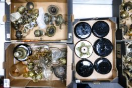 A large collection of Victorian & later Oil Lamp Burners & parts(3 trays)