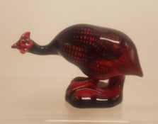 Royal Doulton Flambe model of an Guinea Fowl Height 9.5cm.