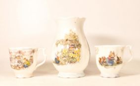 Royal Doulton Brambly hedge to include the picnic vase, the wedding and birthday cups (3)