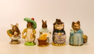 Royal Albert Beatrix Potter figures to include Aunt Pettitoes, Cecily Parsley, Appley Dapply, And