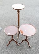 A 20th Century Jardiniere Stand together with Two Wine Tables