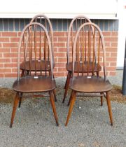 Four Mid-century Ercol Dining Chairs (4)