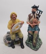 Royal Doulton character figures The Boatman HN2417 (2nds), together with The Piper (2nds)(2).