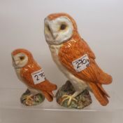 Beswick barn owl 1046 together with beswick small barn owl 2026