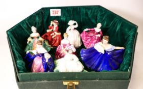 Royal Doulton miniature figures to include Sara HN3249, Sunday Best, Elaine HN3214, Southern Belle