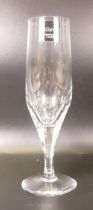 A collection of 11 Boxed Atlantis Glass Crystal Avora Pattern Champagne Flutes(3)
