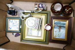 A mixed collection of items to include Wedgwood Clio patterned mantle clock, damaged Bullers