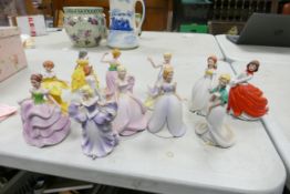 A collection of Franklin Porcelain Flower Maidens of the Year figures, with certs (12)