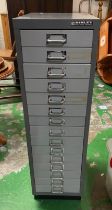 A set of Bisley steel filing cabinet drawers 28cm W x 41cm D x 94cm H