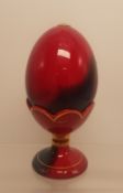 Royal Doulton Flambe Limited Edition Egg on Stand: height 15cm