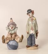 Two Lladro Clown Figures including 5183 & 5472, tallest 22cm(2)