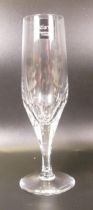 A collection of 8 Boxed Atlantis Glass Crystal Avora Pattern Champagne Flutes(2)