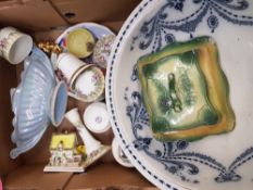 A mixed collection of ceramic items to inlclude large Soho pottery wash bowl, Coalport Cottage,