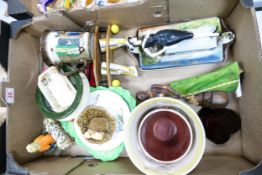 A mixed collection of items to include Compton & Woodhouse figure, Beswick tankard, vases, plates