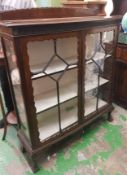 Early 20th century Mahogany chinese display cabinet on ball and claw feet 107cm W