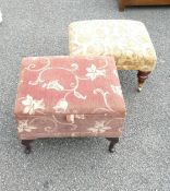 Two Upholstered Foot Stools