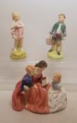 Royal Doulton Figure 'The Bed time story' HN2059 together with He loves me HN2044 and Jack HN2060 (