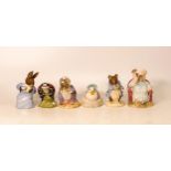 Royal Albert Beatrix Potter figures to include Jemima puddle duck made a feather nest, Lady Mouse