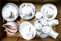 Mixed Shelley ware to include soups bowls, 30 side plates, 20 saucers, 10 cups ( 64 pieces)