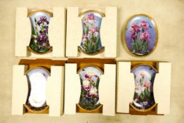 A collection of Boxed Bradford Exchange Decorative Floral Wall Plates (6)