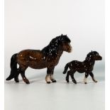 Beswick Shetland Pony 1648 & Foal 1034(2)