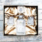 Boxed Italian crystal from Tuscany set to include decanter and two whiskey glasses