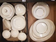 A large collection of John Maddock & Sons Ivory Tea & Dinner Ware(2 trays)